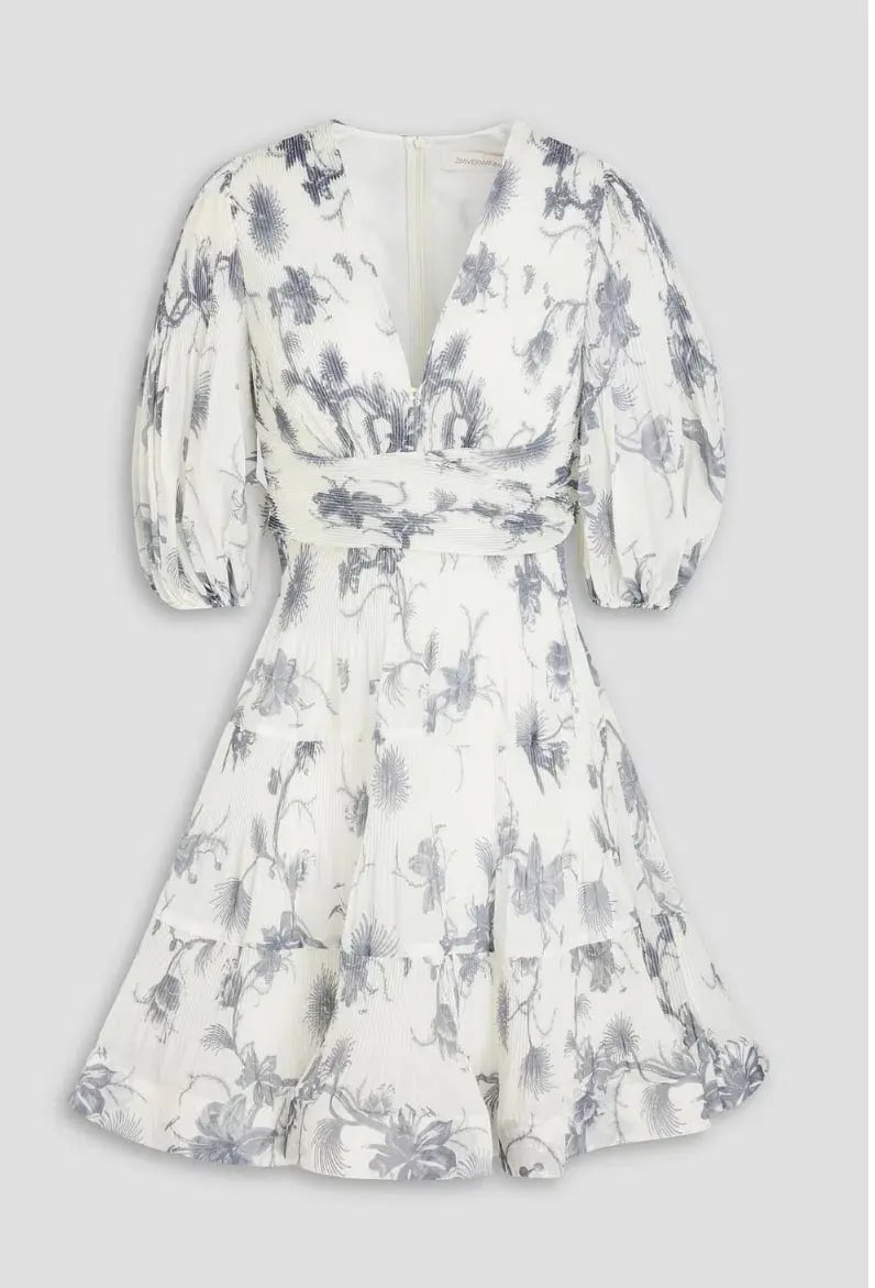 Zimmermann Pleated Mini Dress Keira Navy Size 3 / AU 14 photo 4