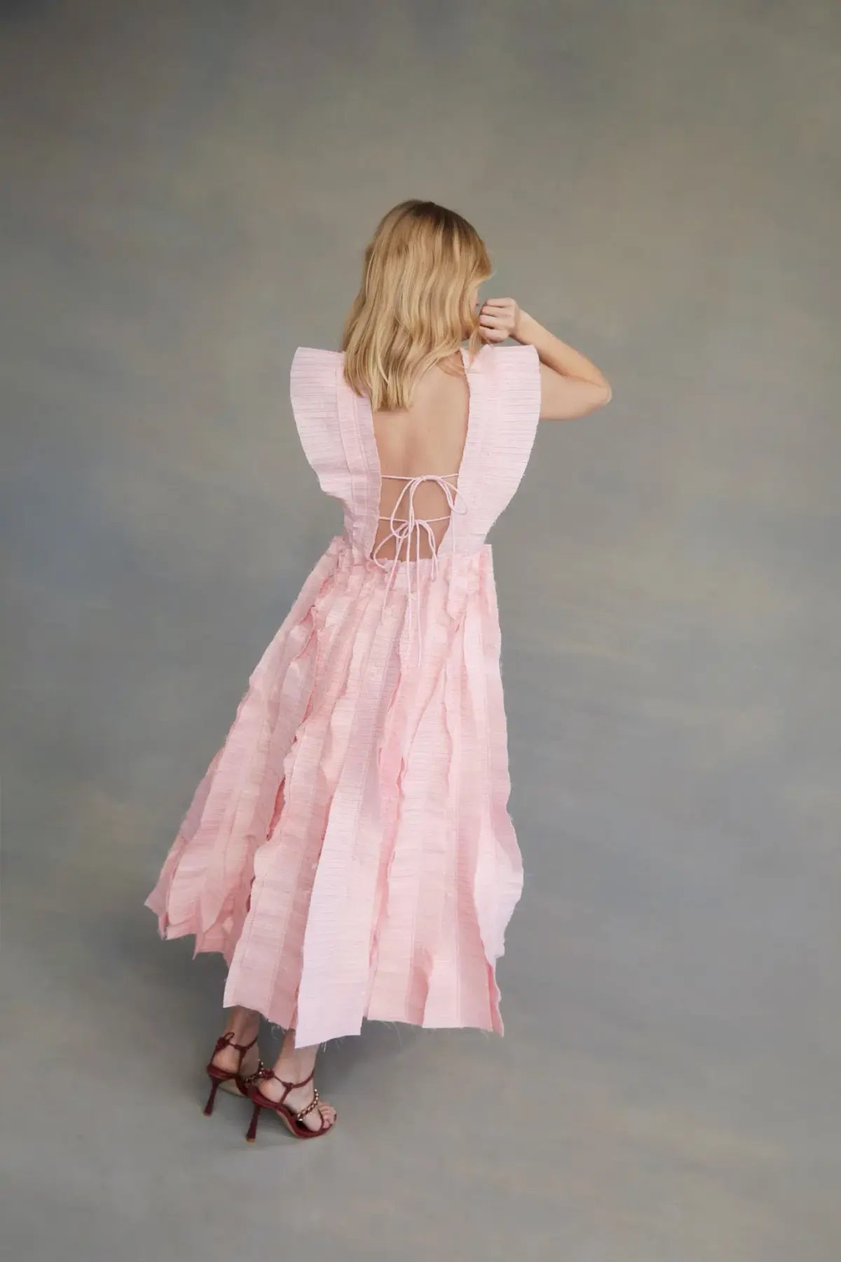 Aje Hybrid Midi Dress Rose Pink Size AU 12 photo 2
