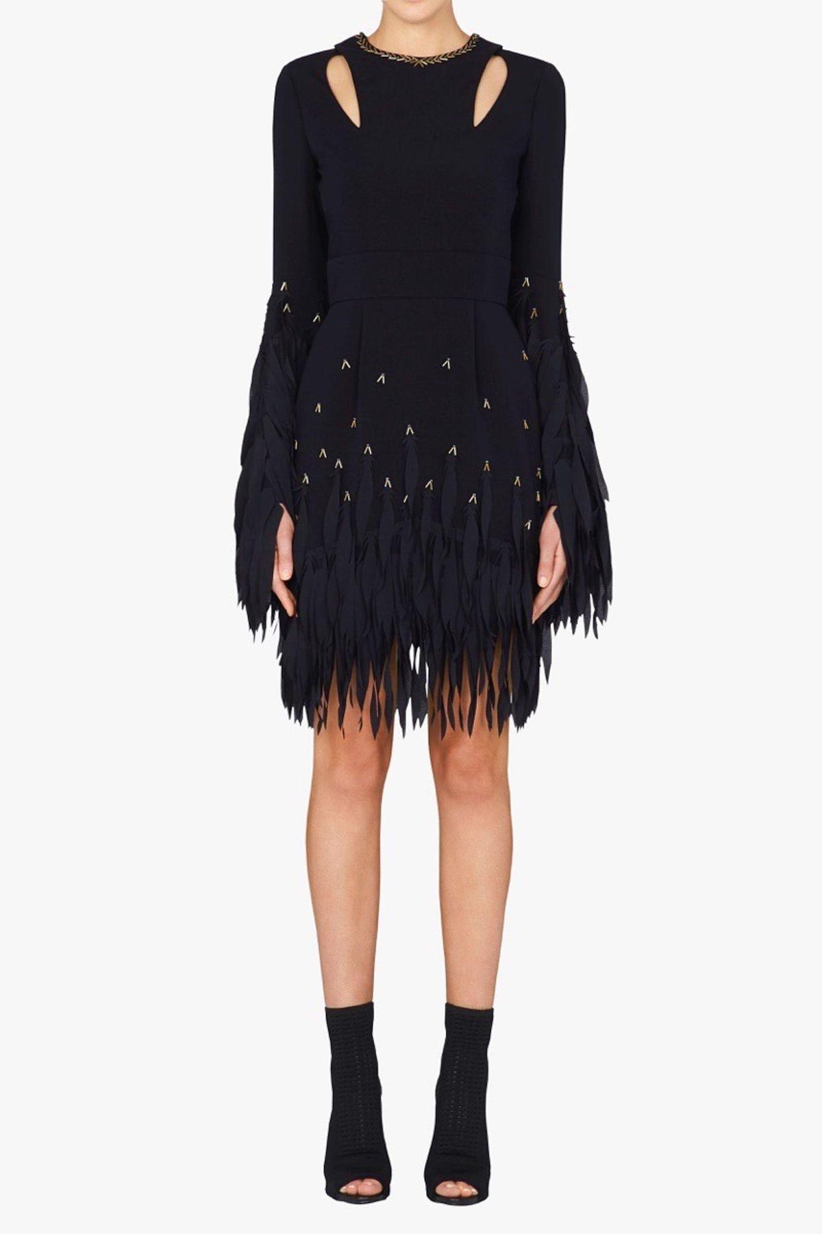 Sass & Bide Delicate Sparkle Silk Fringe Mini Dress Navy Blue Size 6 photo 5