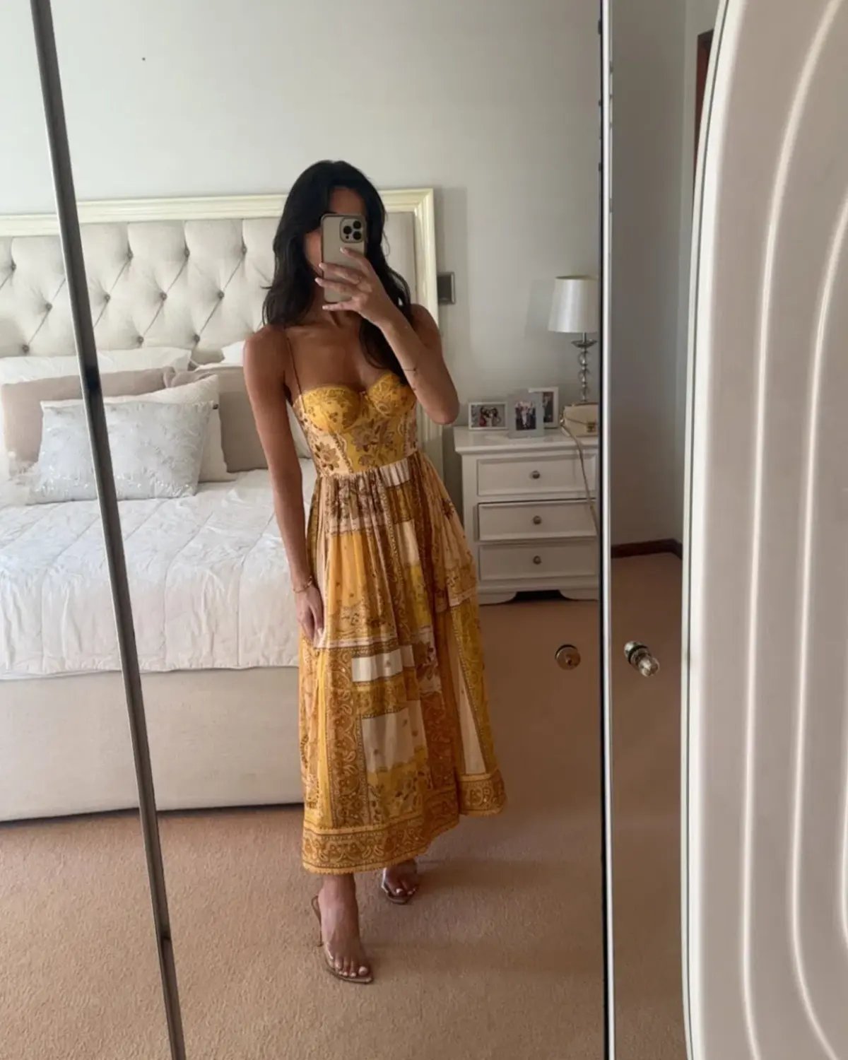 Zimmermann  The Lucky Corset Midi Dress in Mustard Bandana Size 3/Au 14 photo 3