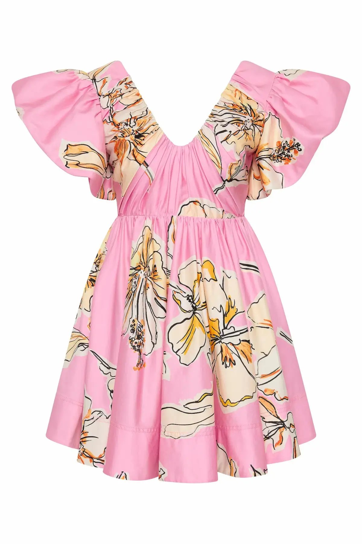 Aje Gretta Bow Back Mini Pink Floral Size AU 14 photo 2