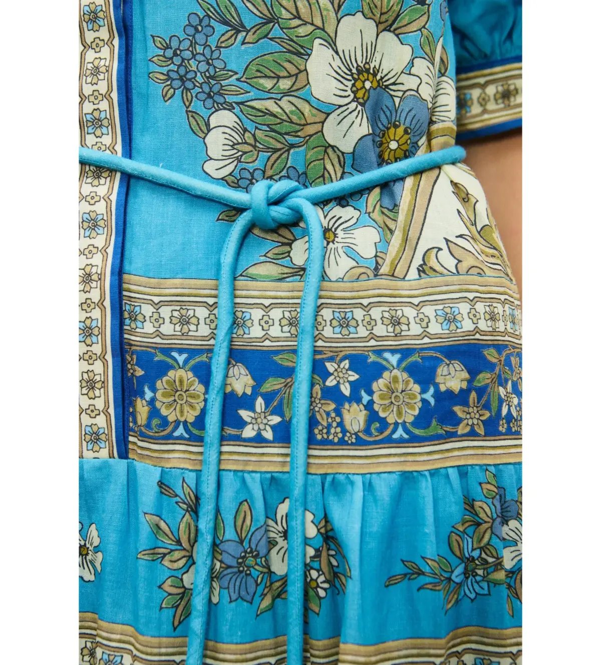 Alemais Cassie Tiered Midi Dress Blue Floral Size AU 8 photo 4