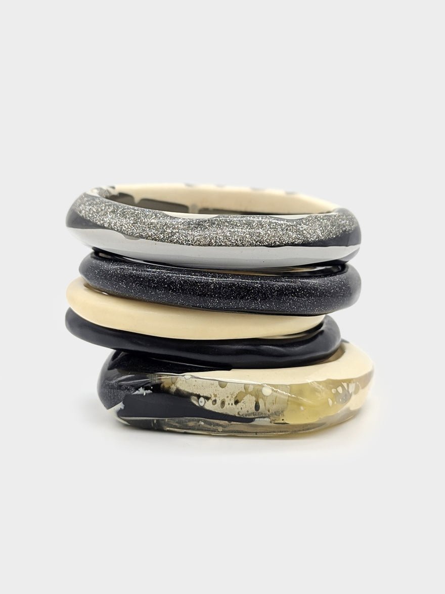 Dinosaur Designs Black & Bone Bangle Stack photo 3