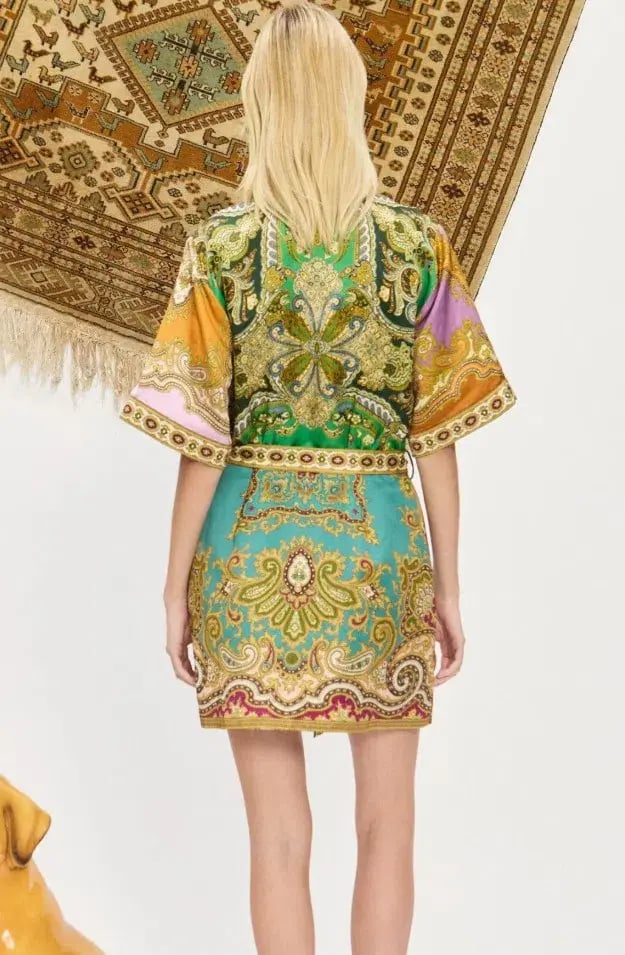 Alemais Clemenza Spliced Mini Dress Multicolour Size 16 photo 4