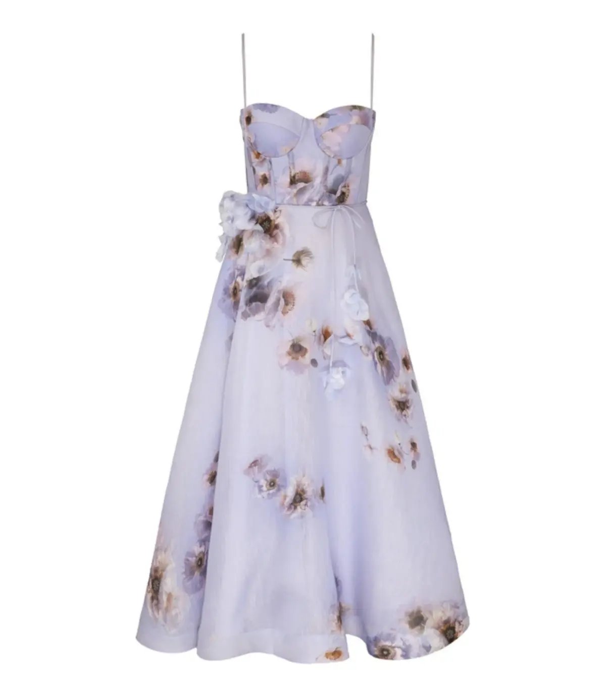 Zimmermann Hypnotic Picnic Midi Dress in Lilac Poppy Size 0 / AU 8 photo 4