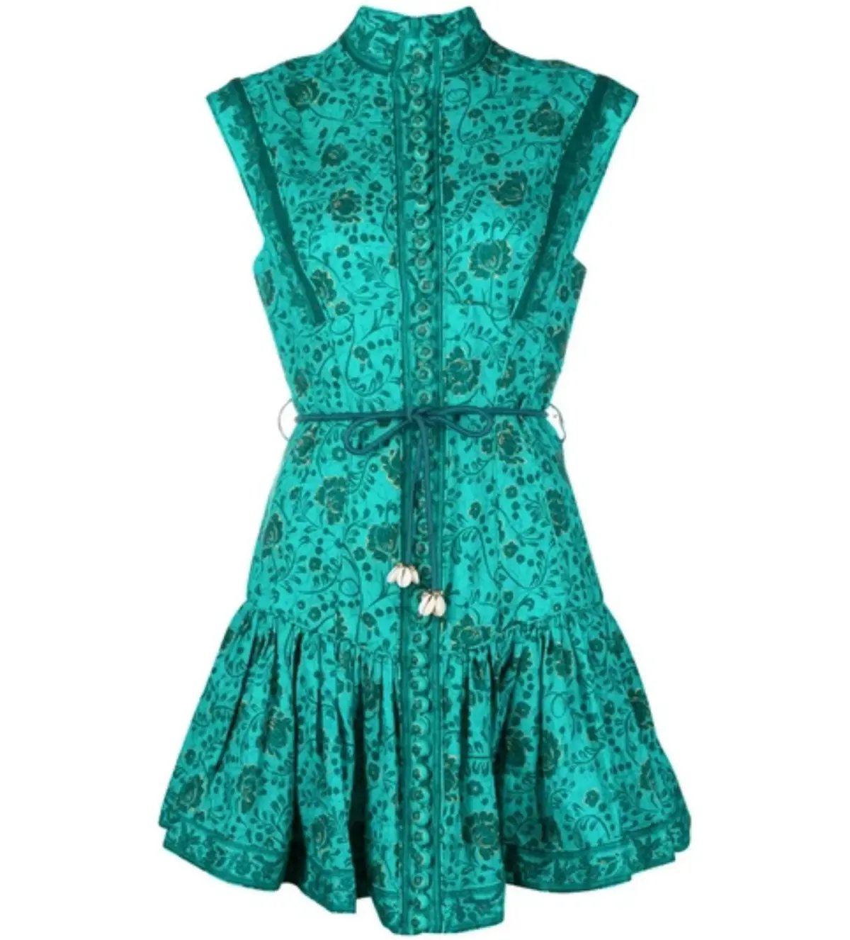 Zimmermann Lulu Panelled Floral Flip Dress In Green Size 0/Au 8 photo 2