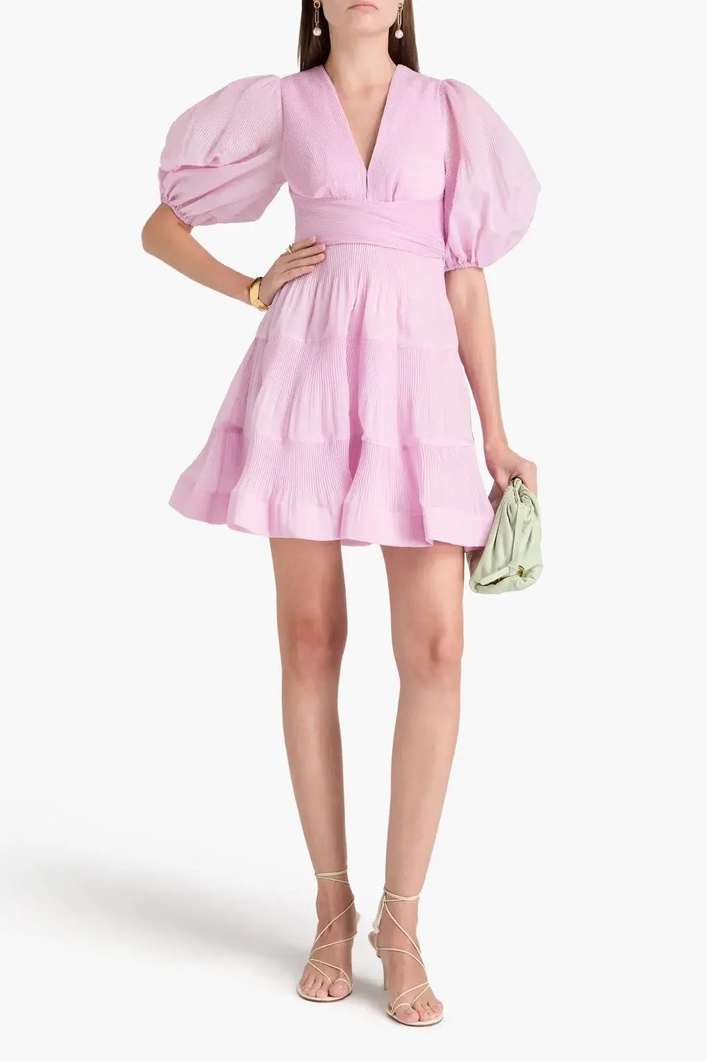Zimmermann Pleated Mini Dress Pink Size 2 / AU 12 photo 3