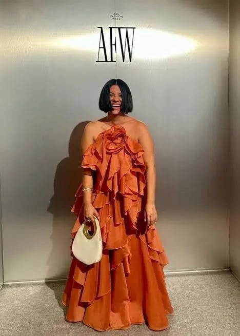 Aje Pandorea Maxi Dress Coral Clay Size AU 14 photo 5
