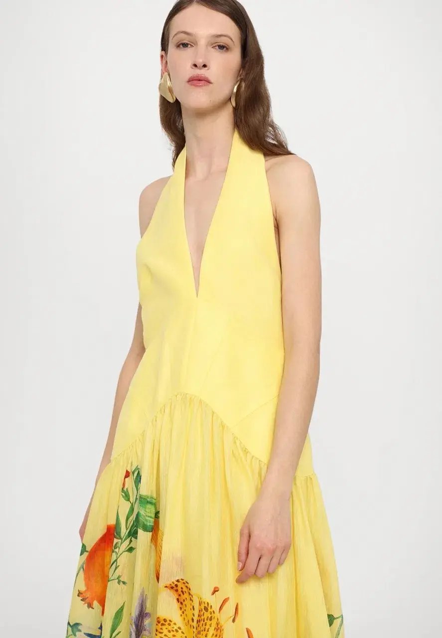 ALEMAIS Dahlia Halter Gown Yellow Size 10 AU photo 27