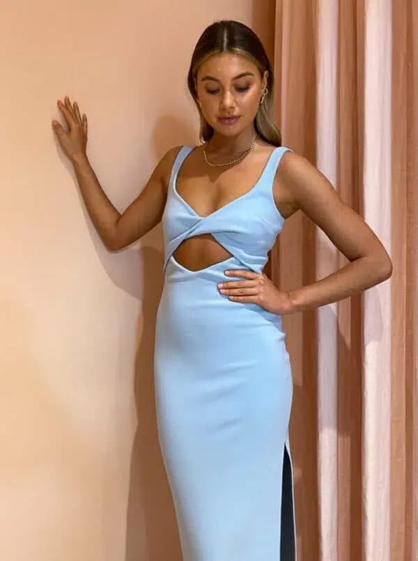 Bec & Bridge Joelle Midi Dress Blue Size 10 photo 2