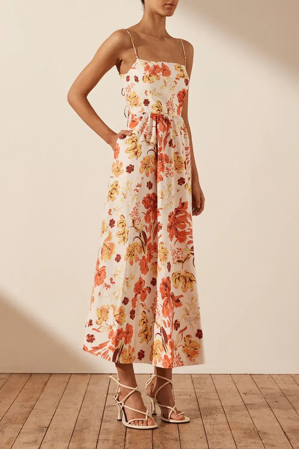 Shona Joy Kalani Low Back Midi Dress Multi Size AU 6 photo 2