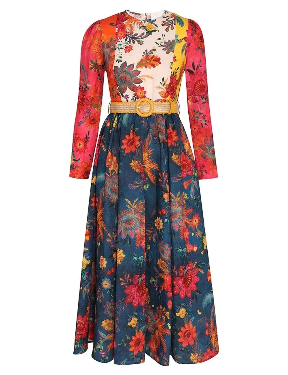 Zimmermann Ginger Long Sleeve Midi Dress in Spliced Size 2 / AU 12 photo 3