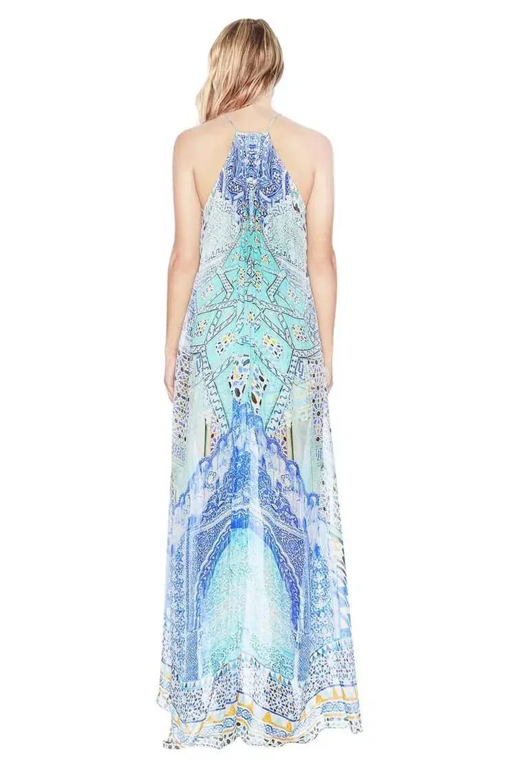 Camilla Sultans Gate Sheer Overlay Dress Blue/Print One Size photo 2