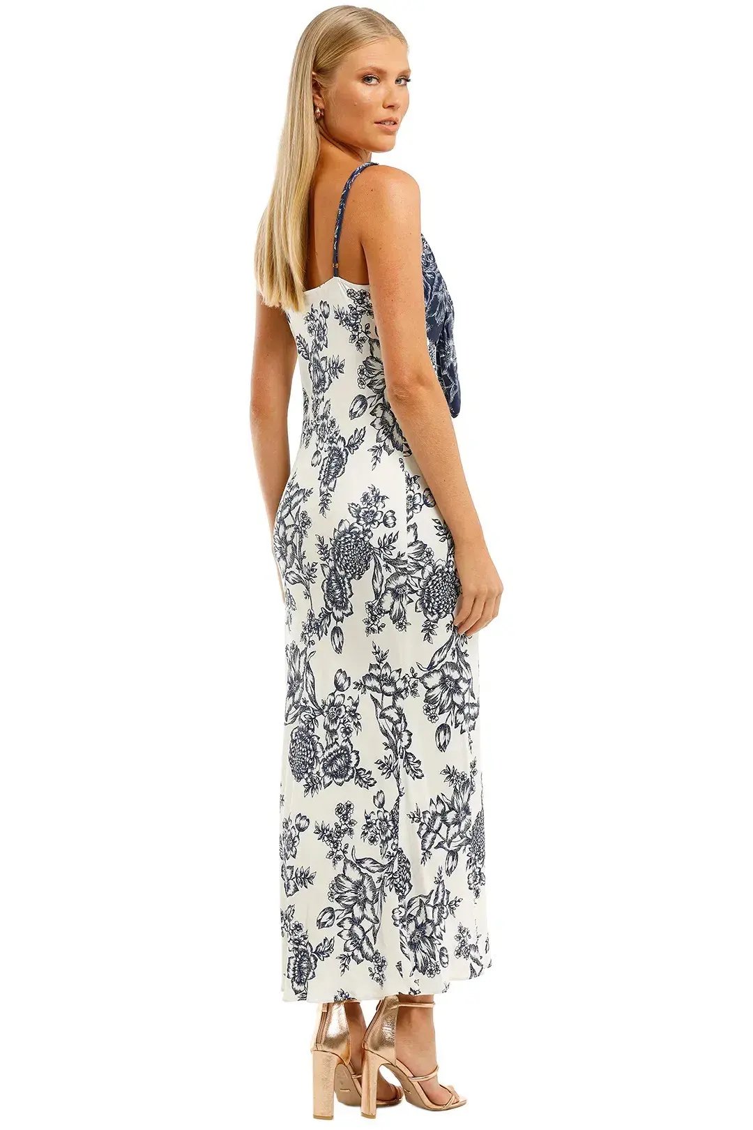 Shona Joy Arcadia Tie Front Bias Slip Dress Print Size 8 photo 3