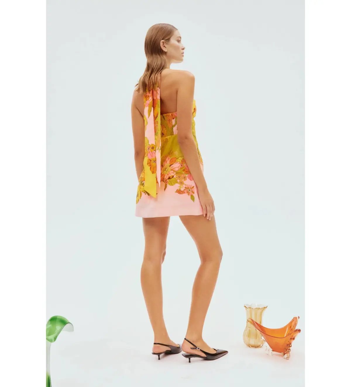 Alemais Silas Mini Halter Neck Mini Dress Floral Size AU 10 photo 2