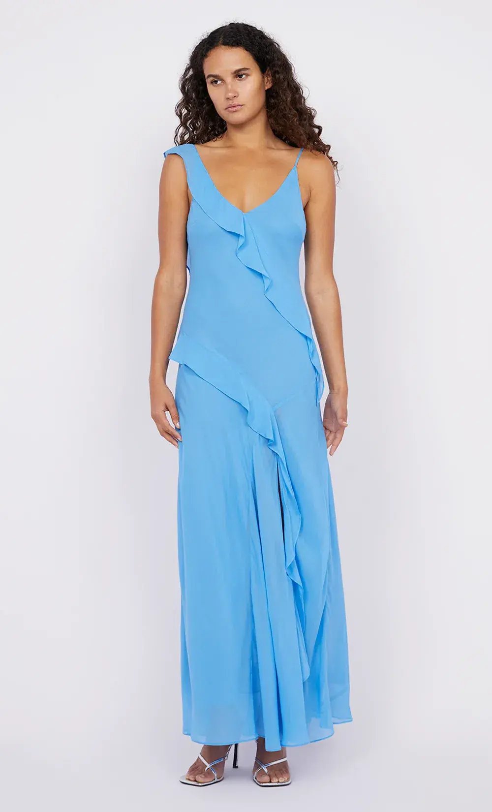 Bec and Bridge Aida Frill Dress Blue Azure Size 8 photo 2