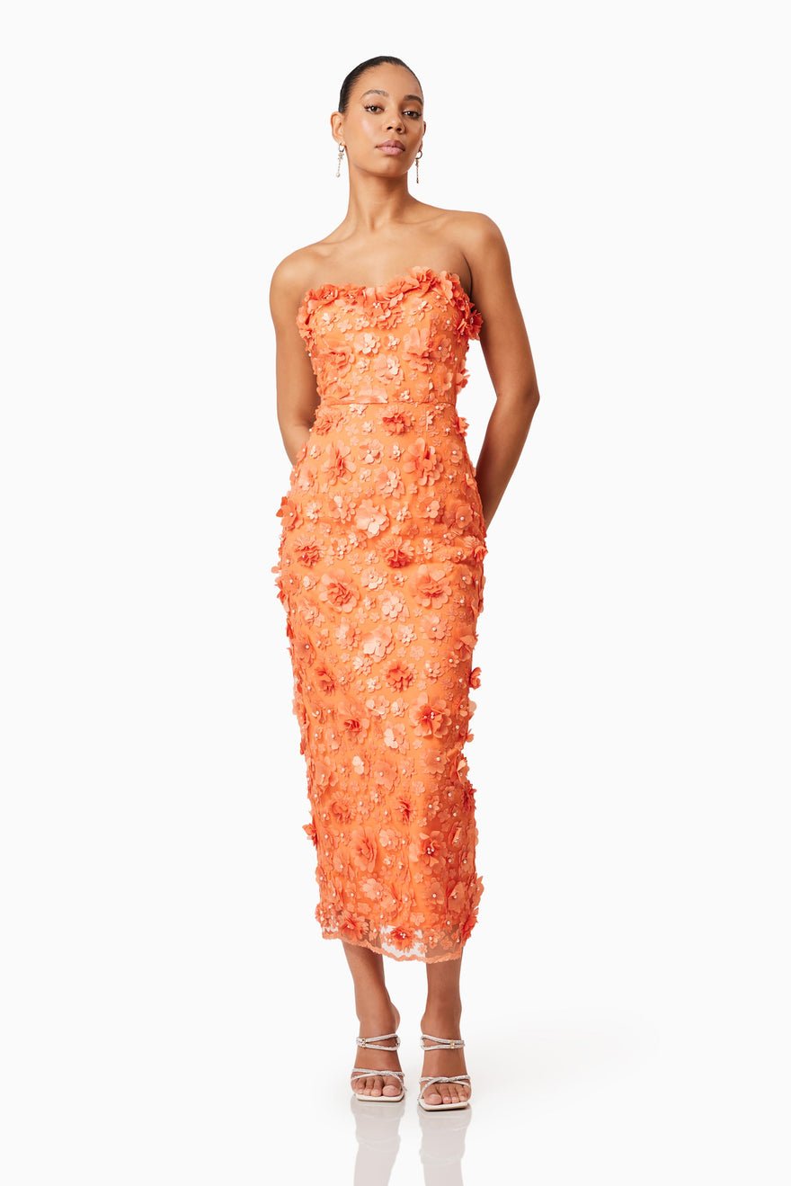 Elliatt Bluebell Midi Dress - Orange photo 2