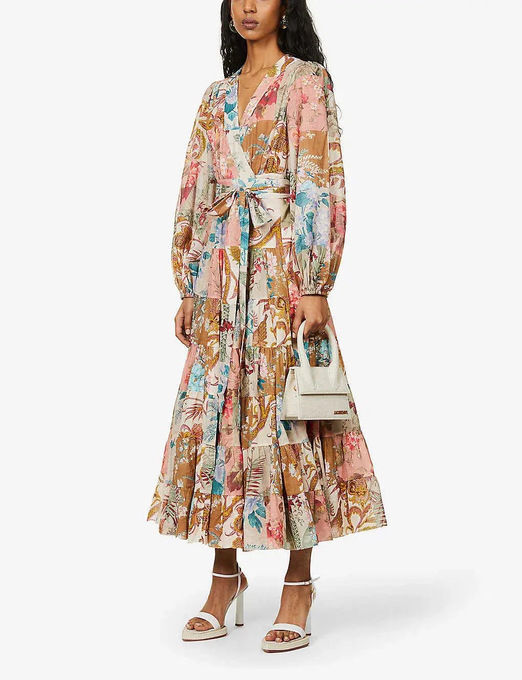 Zimmermann Cassia Tiered Floral Print Midi Dress Size 16 photo 3