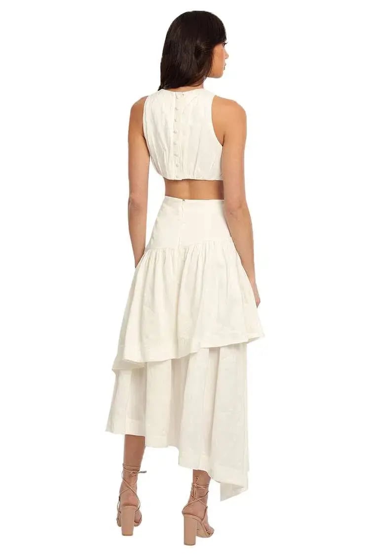 AJE Caliente Midi Dress White Size 12 photo 3