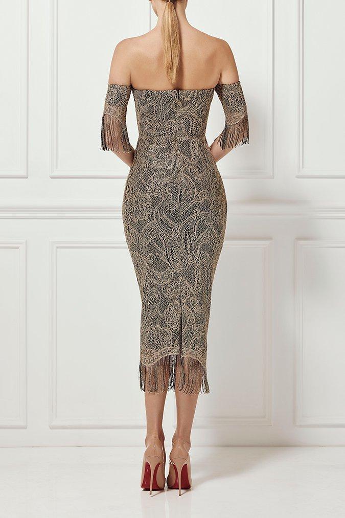 Misha Mirielle Dress Gold Size 6 photo 2