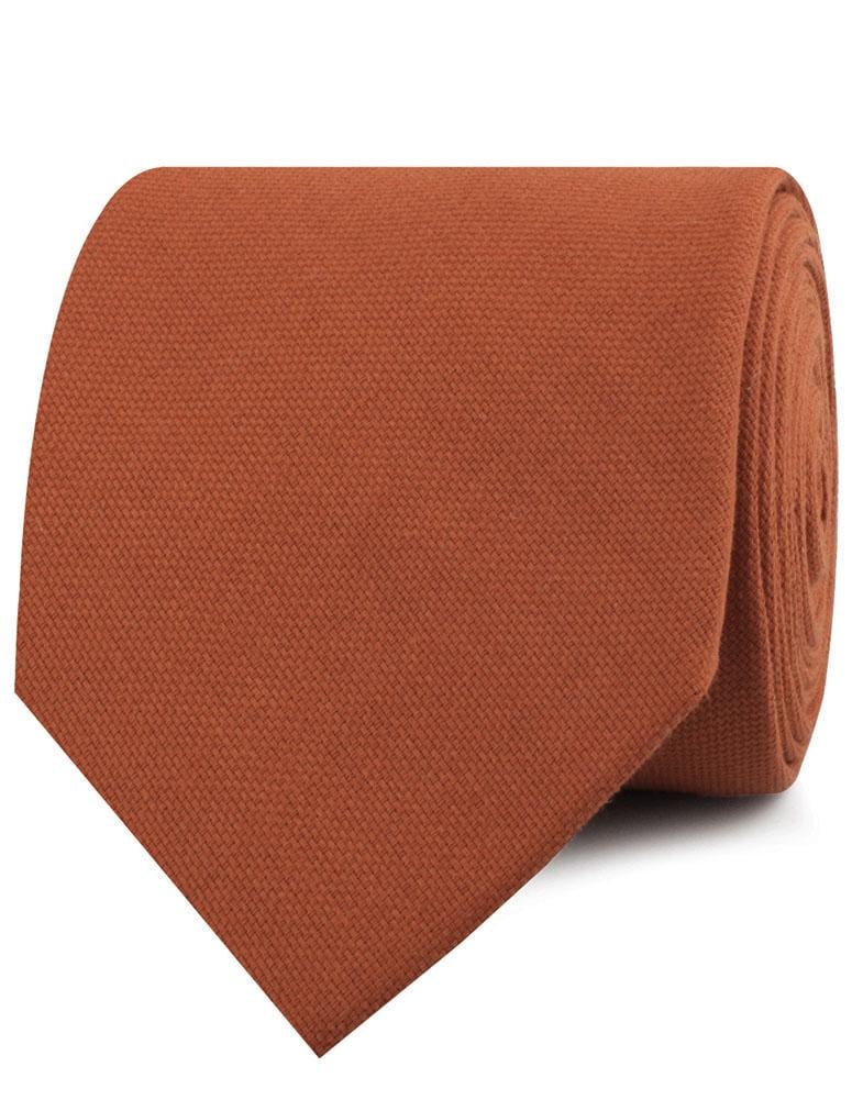 Otaa Burnt Terracotta Orange Linen Tie photo 2