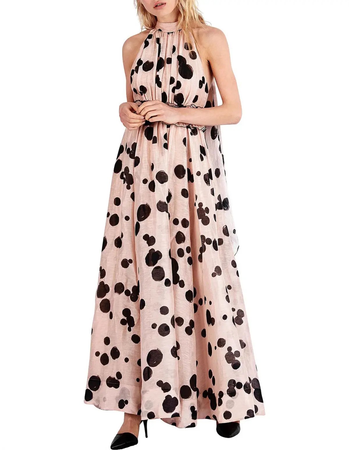 Aje Georgia Maxi Dress Pink Print Size 6 photo 2