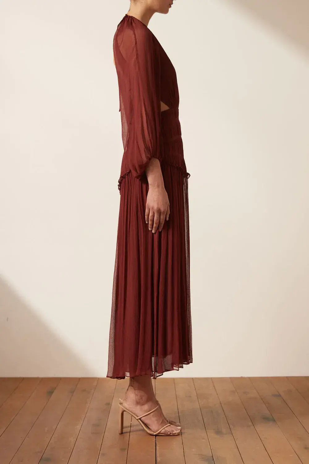 Shona Joy Safira Cut Out Backless Midi Dress in Sangria Size 14 photo 2
