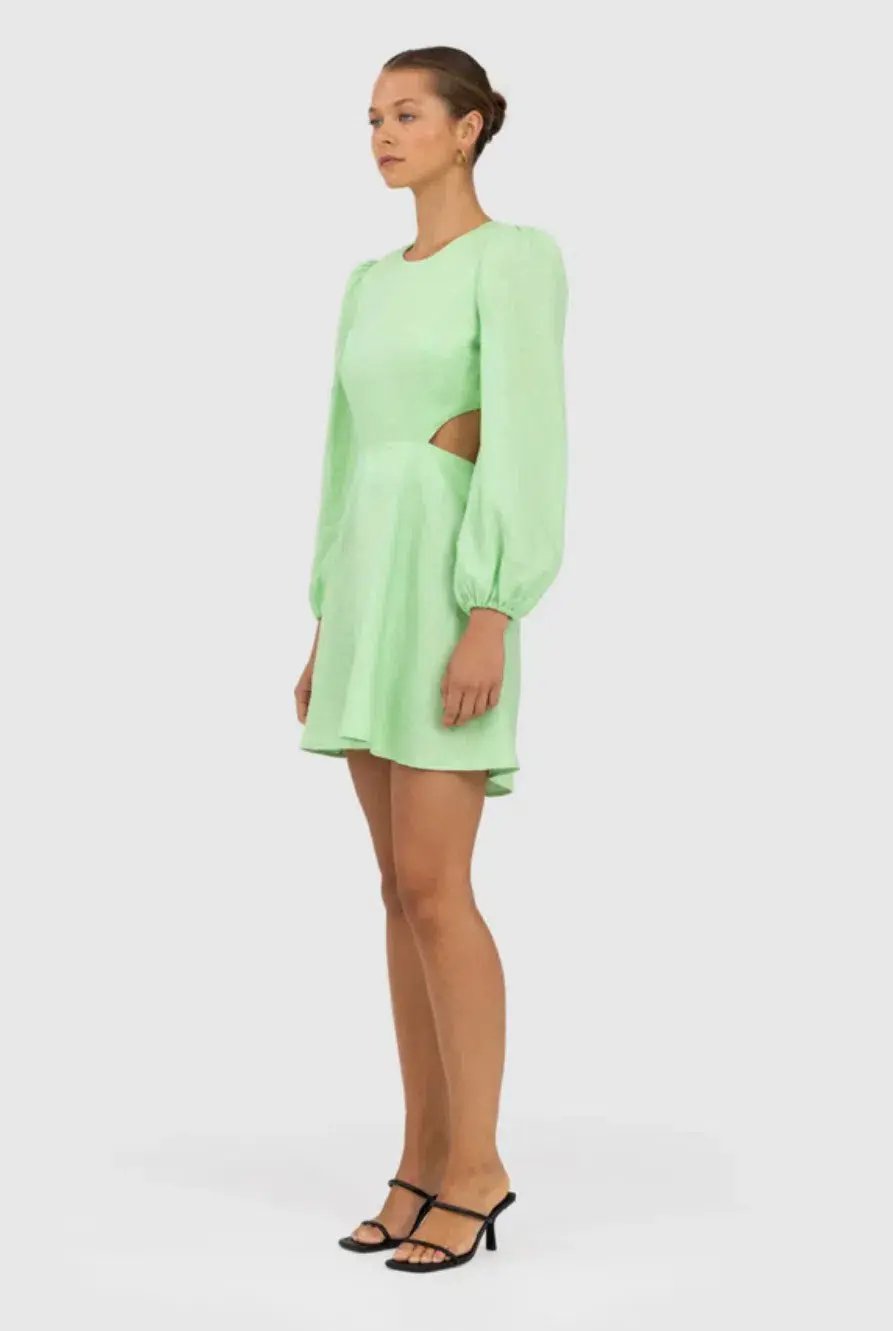 The Wolfgang Safi Linen Cut Out Dress Mint Size 8 photo 3