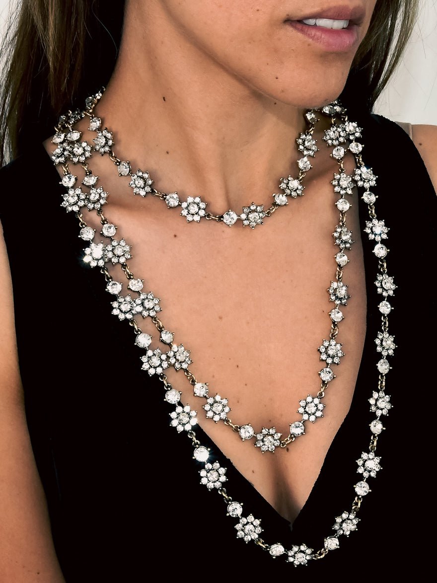 Oscar De La Renta Floral Festoon crystal necklace photo 2