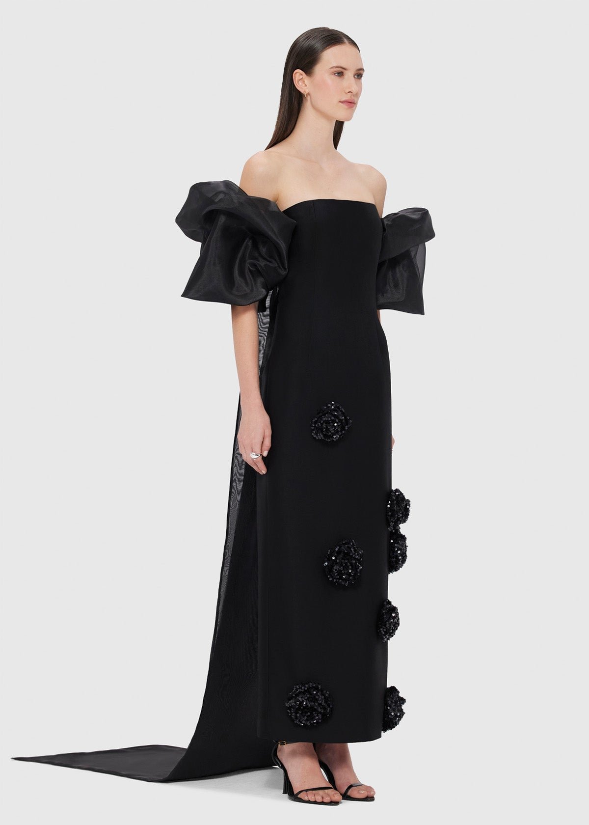 Leonora Puff Sleeve Cape in Black photo 4