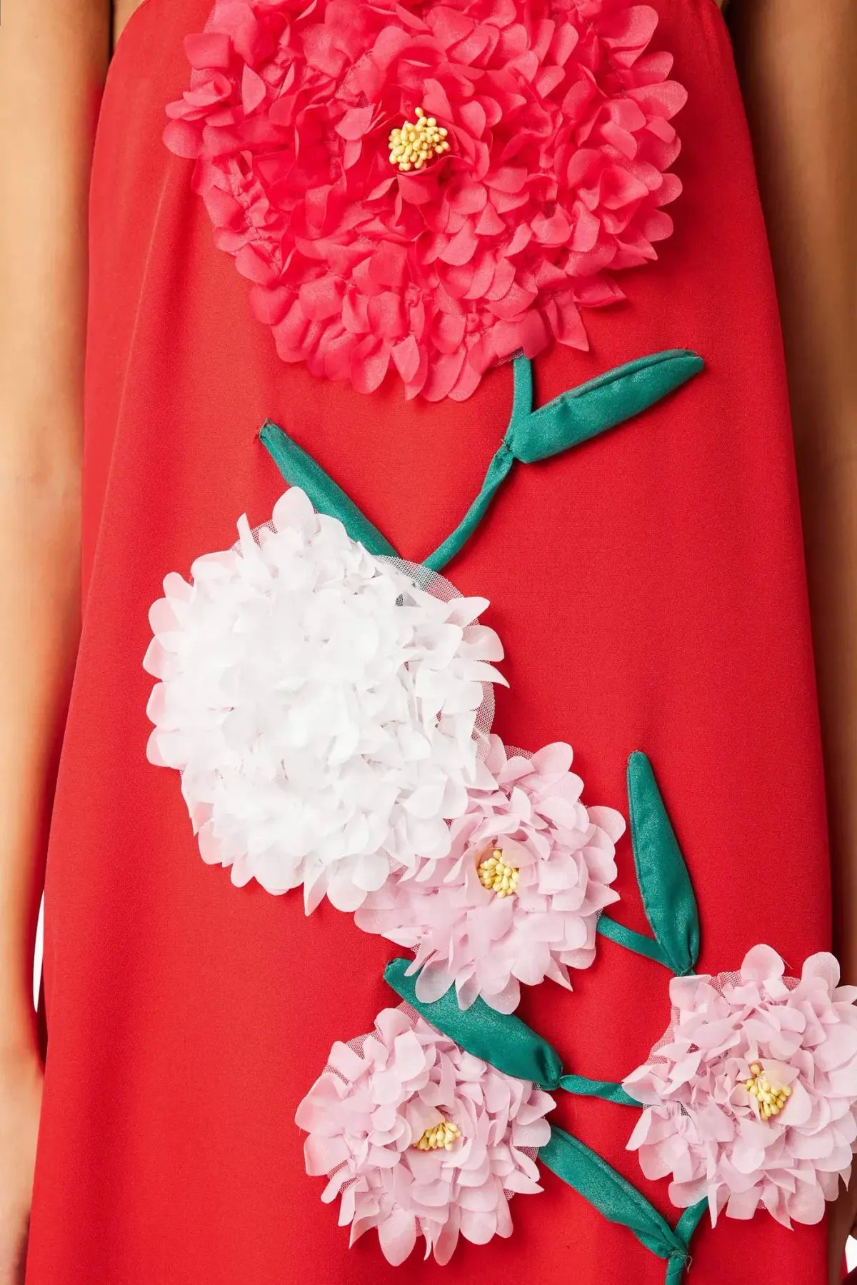 Buttercup Embroidered Maxi Dress In Red photo 6