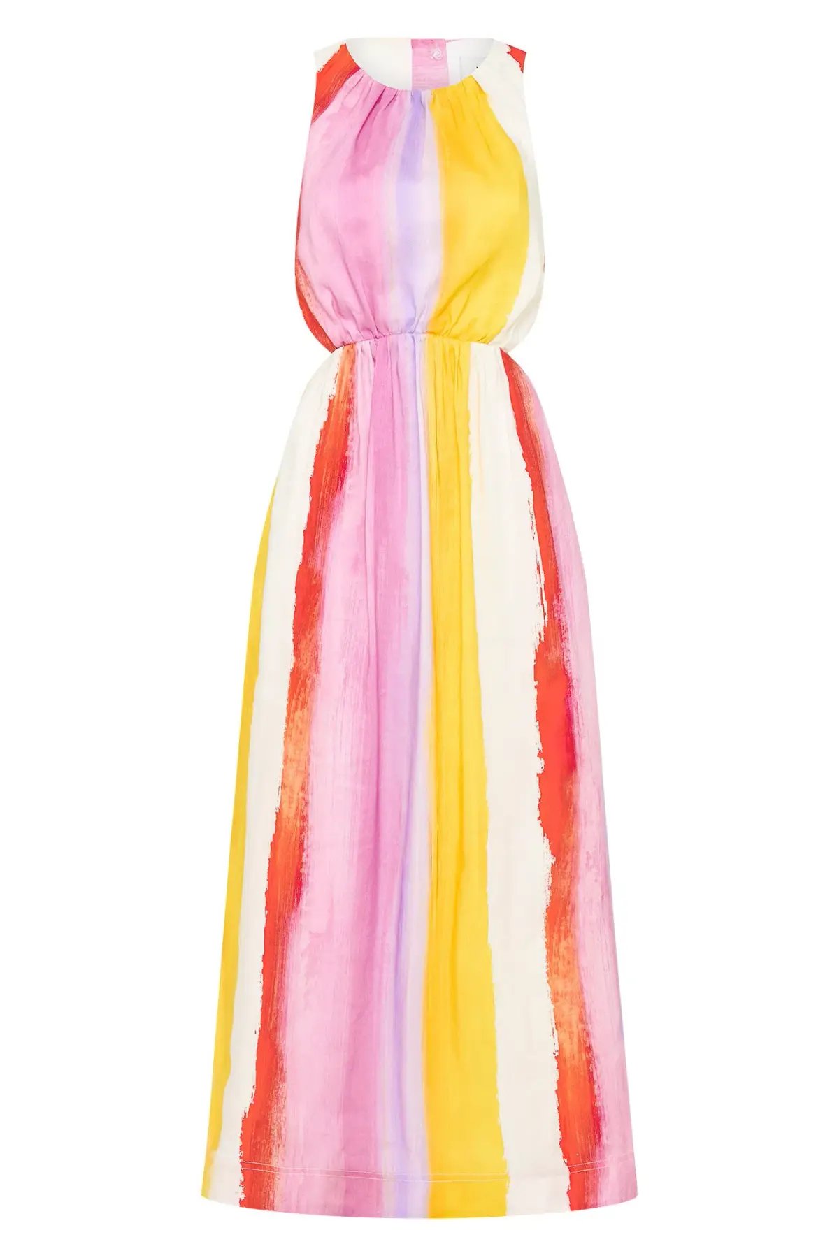 Aje Imagination Cut Out Midi Dress  Aurora Stripe Size 14 photo 3