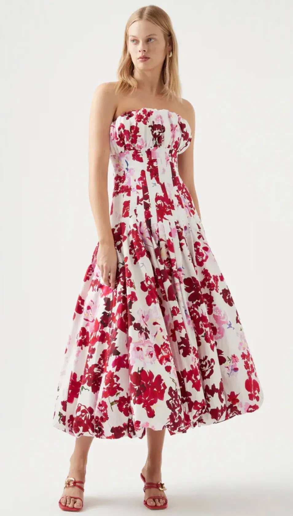 Aje Mathilde Bubble Hem Dress Print Size 14 photo 2