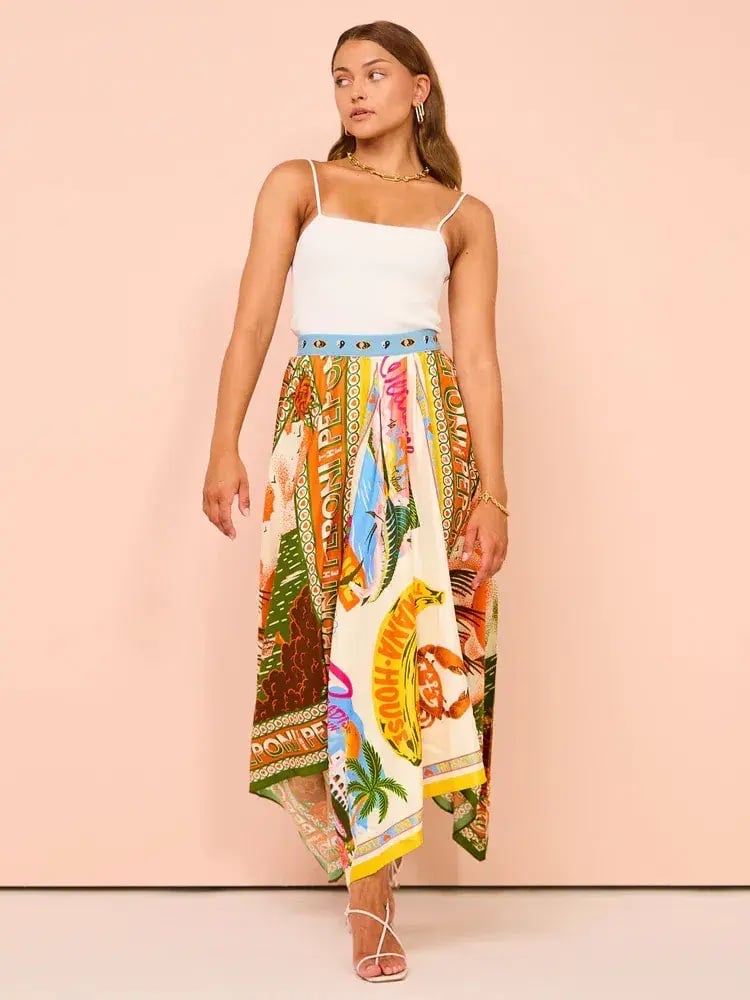 Alemais Samaki Scarf Top & Paradiso Silk Scarf Skirt Set Multi Size 10 AU photo 8
