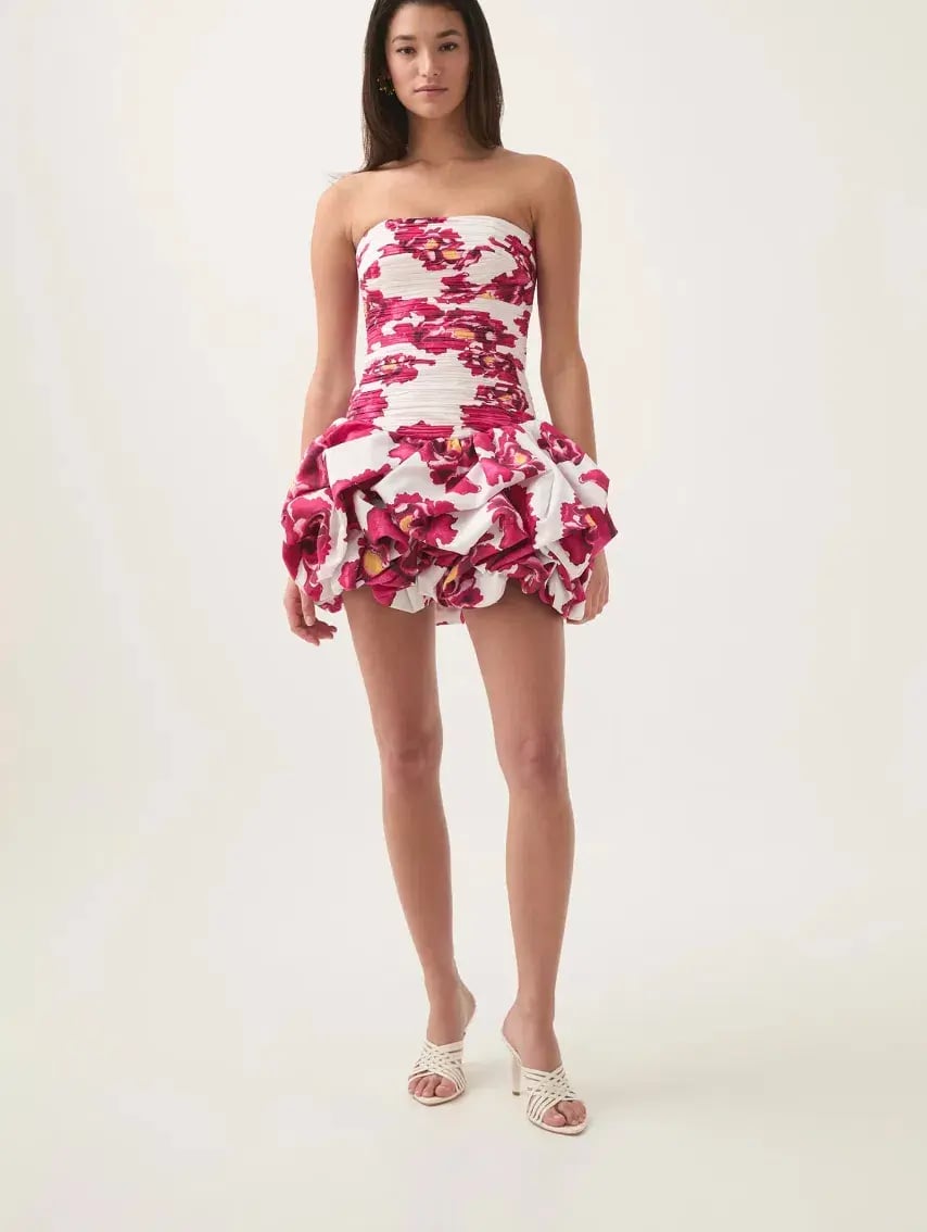 Aje Violette Bubble Hem Mini Dress Boldly Blooming Size 10 photo 5