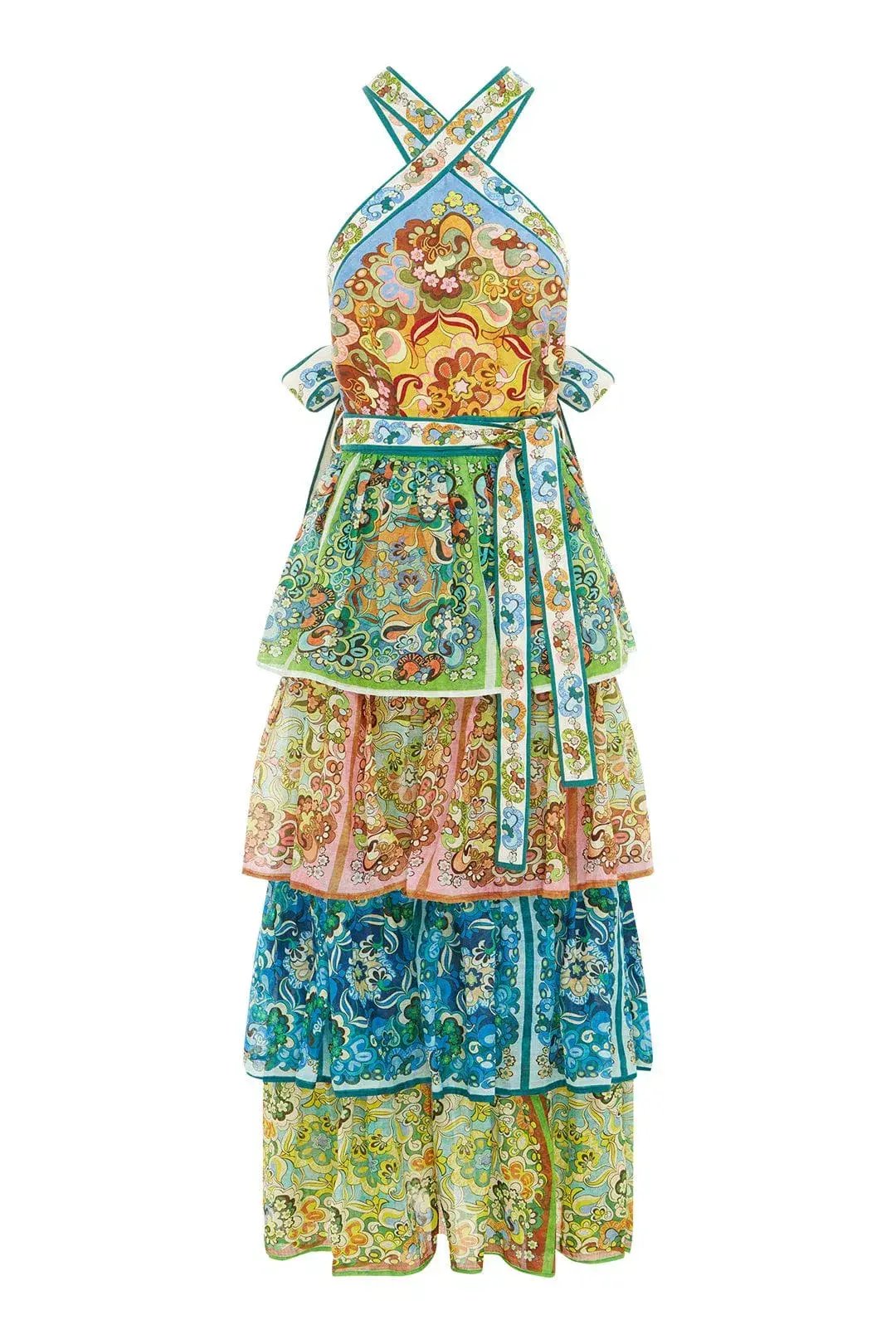 Alemais Dreamer Halter Tier Maxi Dress Multi Size 12 photo 6