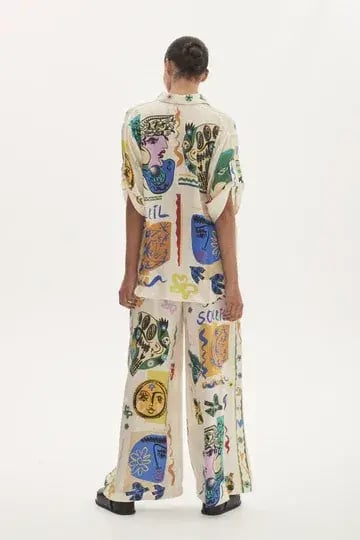 Alemais Soleil Oversized Shirt Size 8 and Pants Size 6 Set Multi photo 2