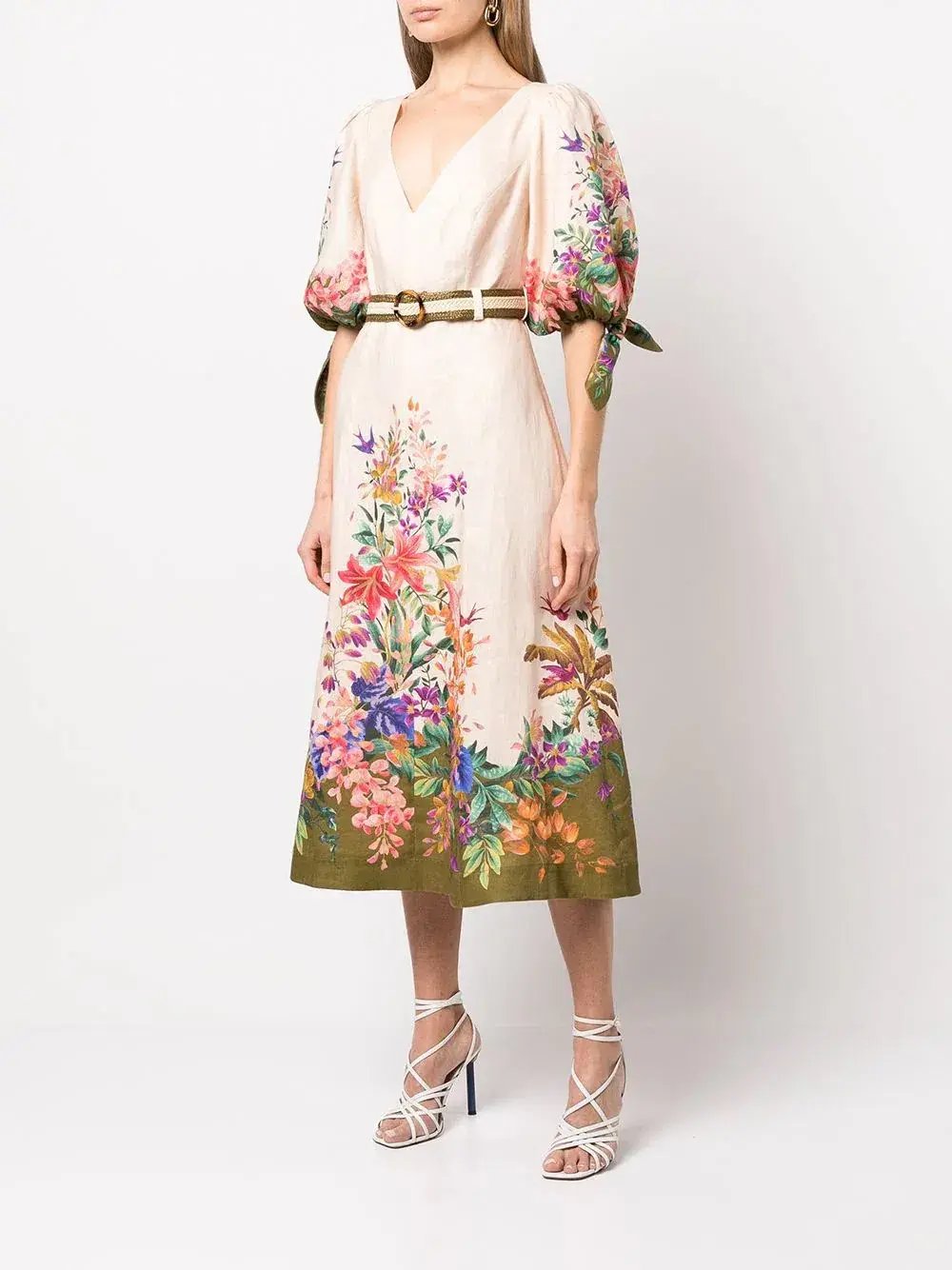 Zimmermann Tropicana Tie Sleeve Midi Dress Size 12 photo 2
