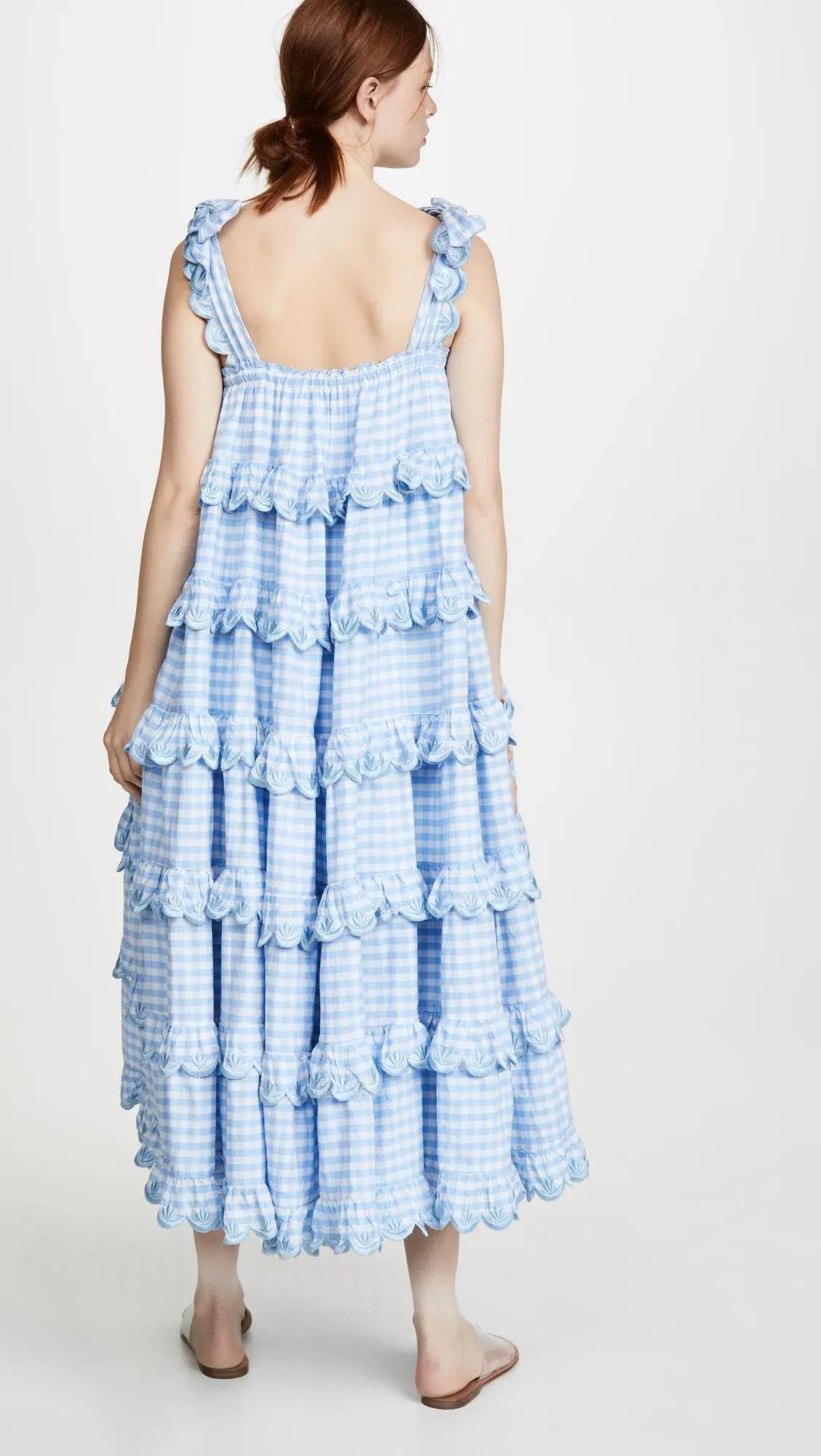 Innika Choo Scallop Frill Dress Blue Size 12 photo 2