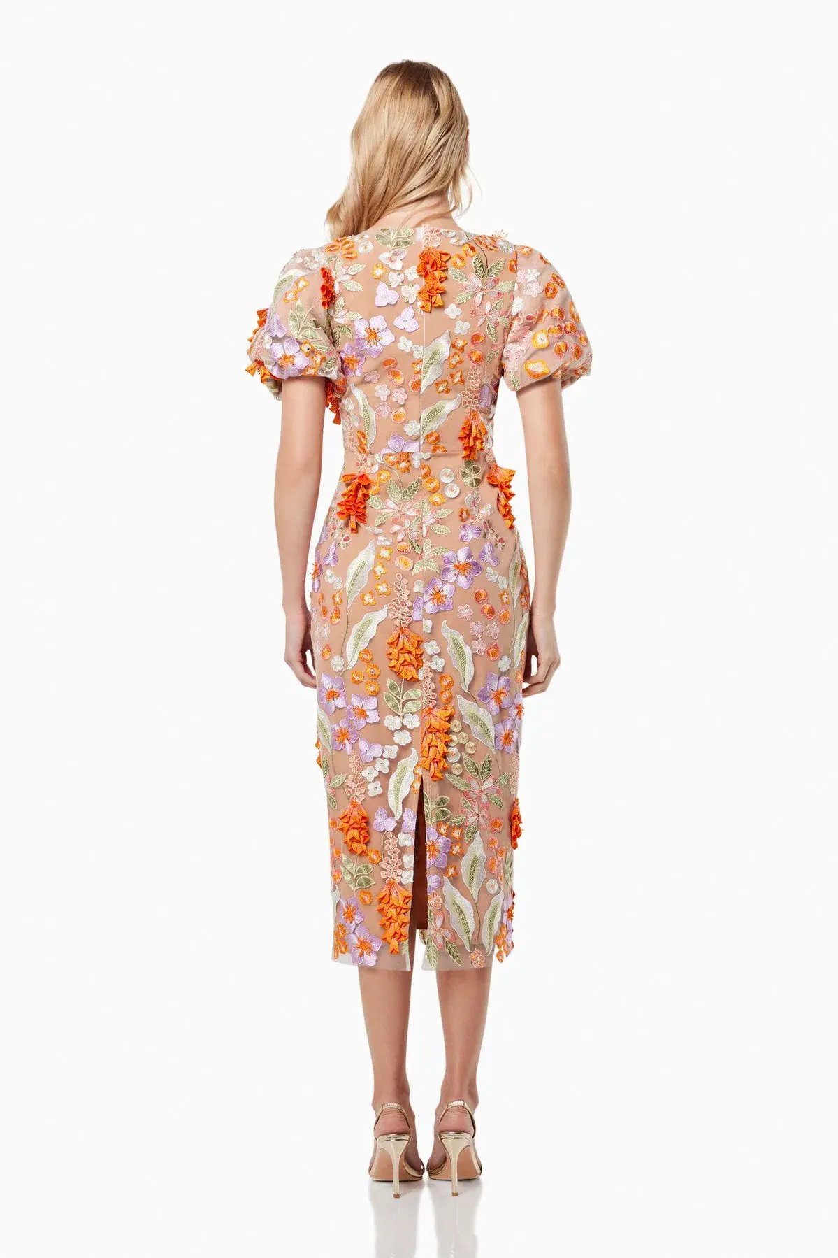 Elliatt Remix 3D Floral Midi Dress Multi Size L / AU 12 photo 3