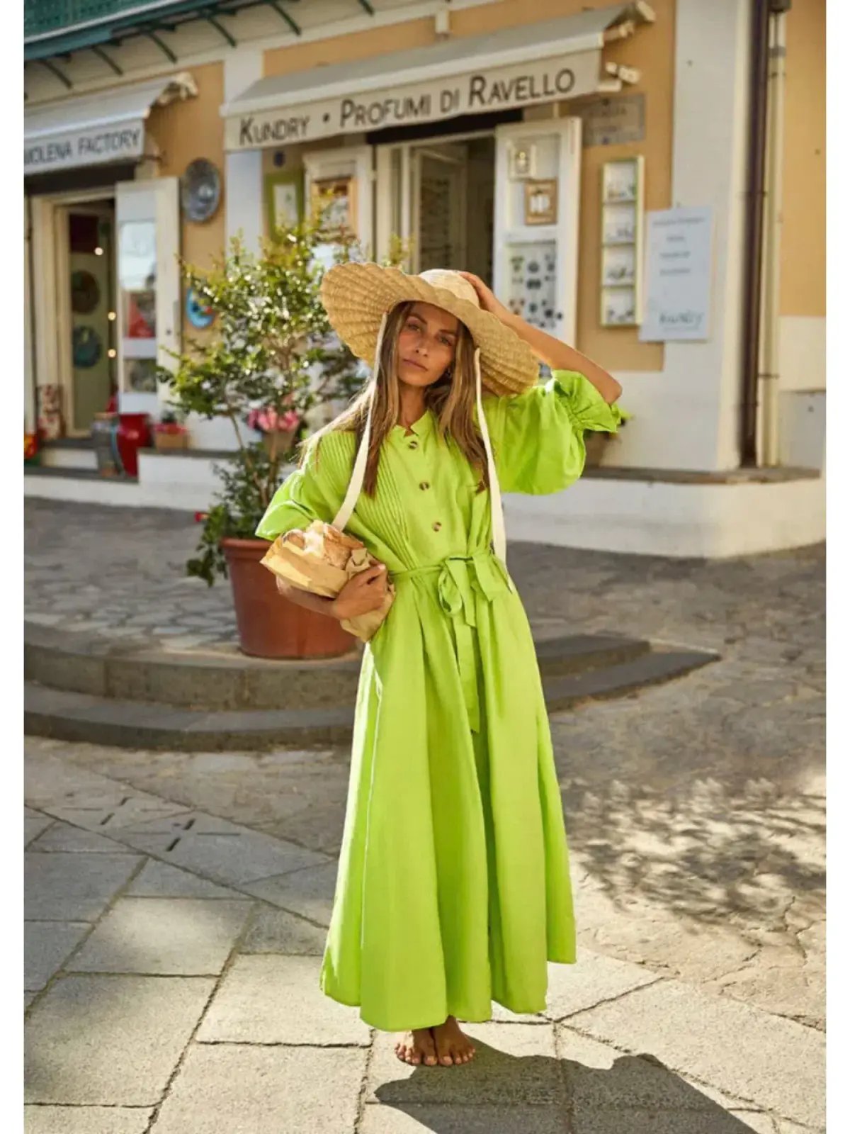 La Boheme Poppy Dress Wild Lime One Size photo 3