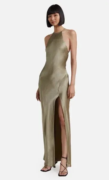 Bec & Bridge Loren Halter Midi Dress Sage Size 6 photo 2