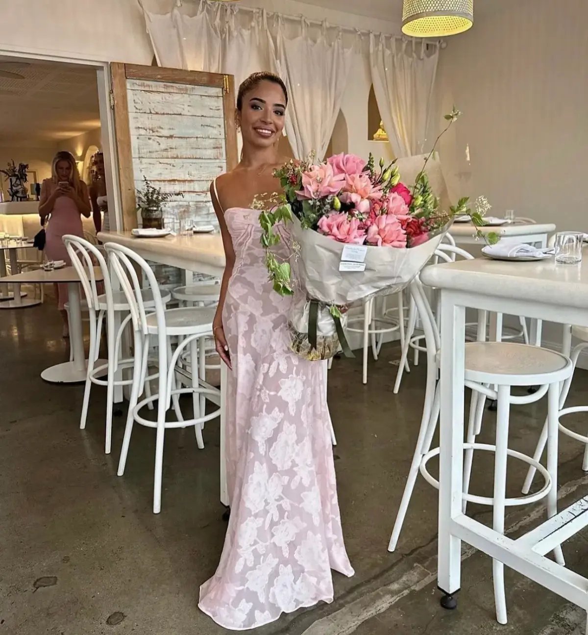 House of CB Seren Floral Lace Back Maxi Dress Blush Size S / AU 8 photo 2