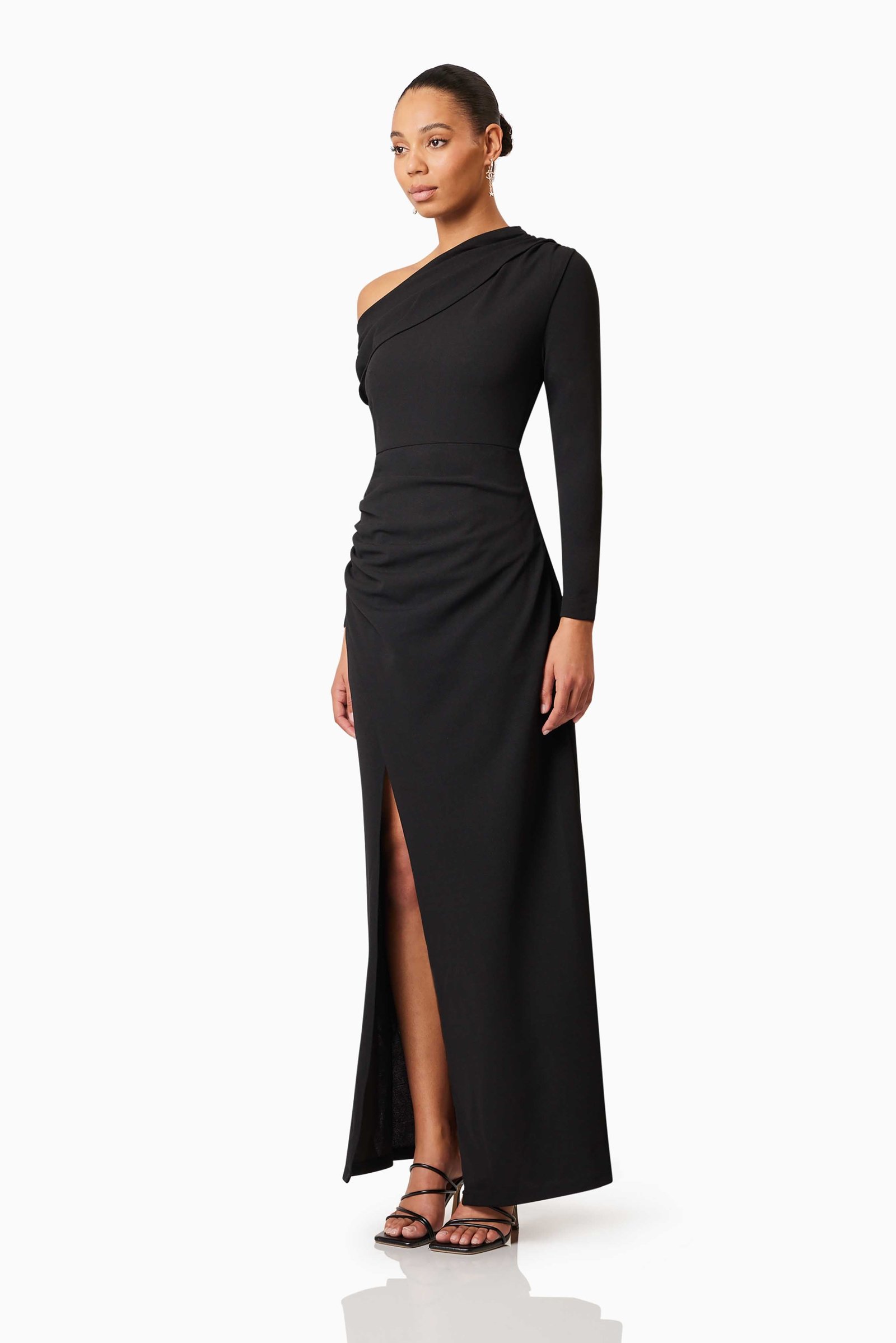 ELLIATT JAMIE ONE SHOULDER GOWN - BLACK photo 3