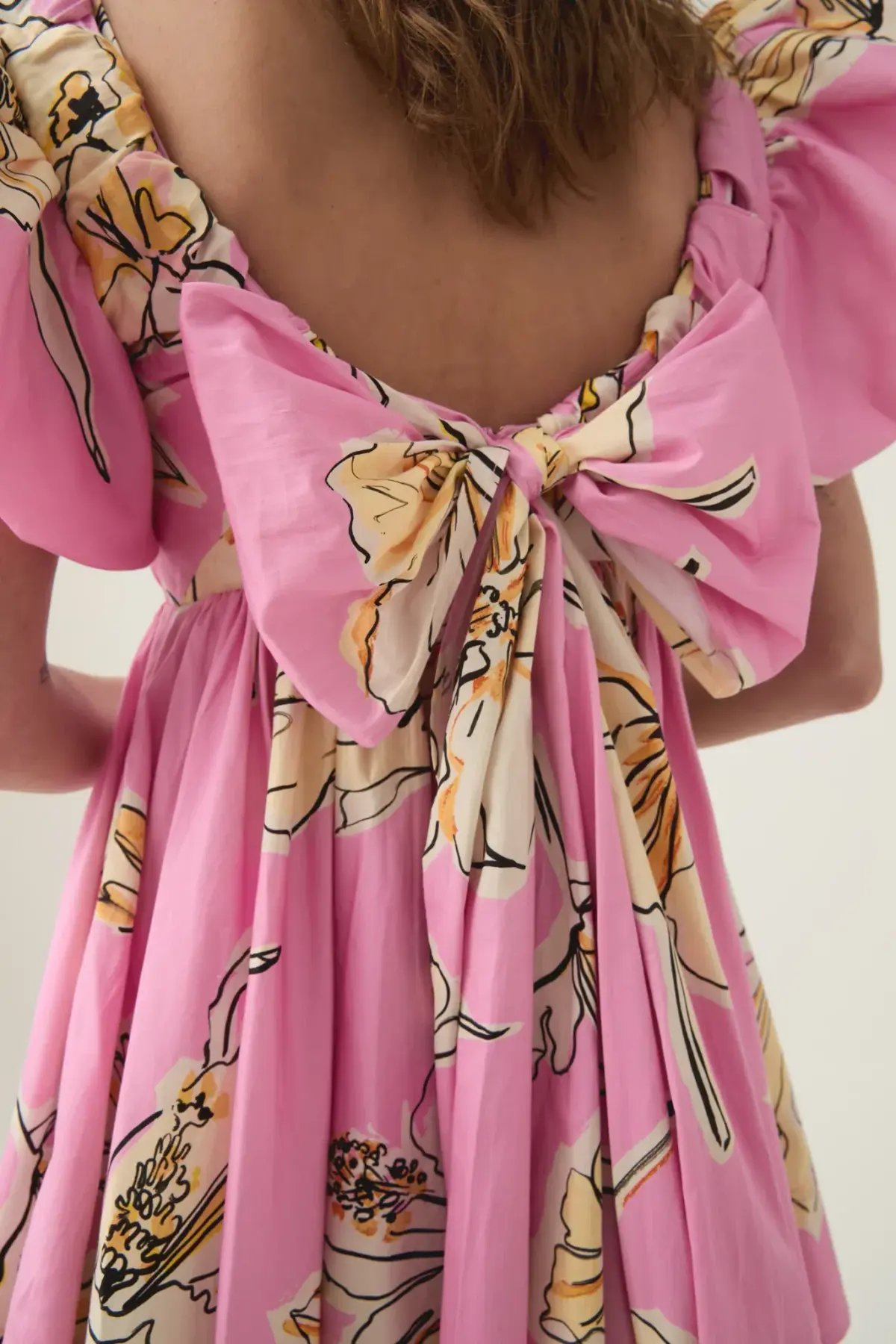 Aje Gretta Bow Back Mini Dress Pink Hibiscus Size AU 14 photo 3