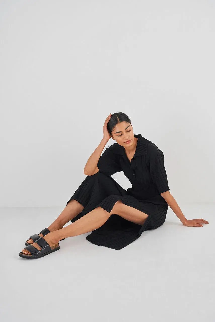 Oroton Knit Polo Dress Black Size XS/AU 8 photo 4