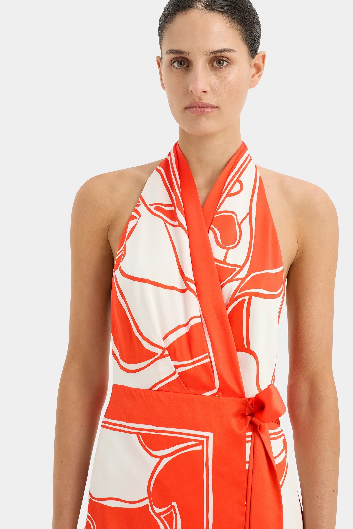 SIR THE LABEL RAMONA WRAP HALTER MINI DRESS - MARIPOSA LILY photo 3
