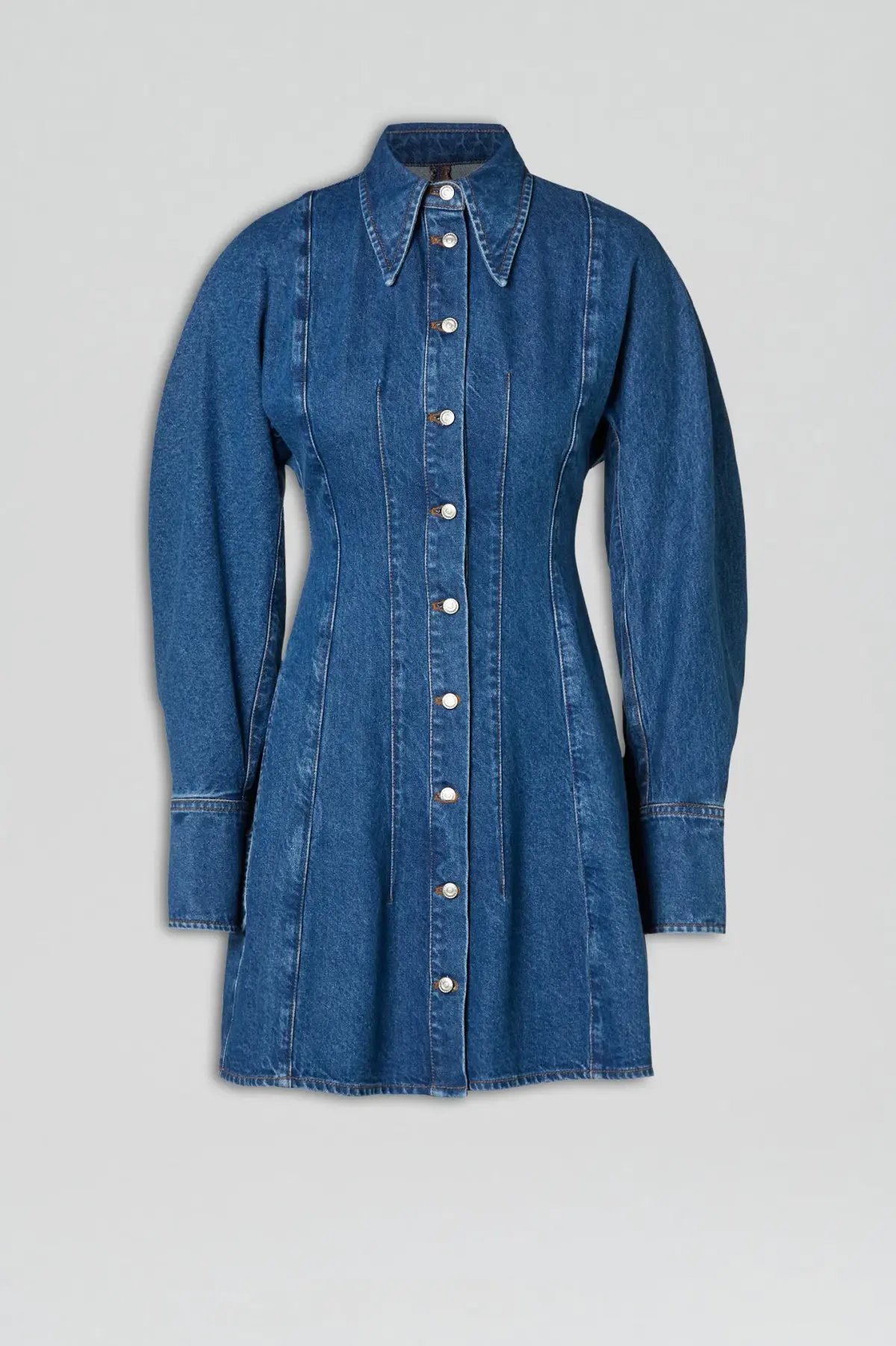 Scanlan Theodore Denim Cocoon Sleeve Mini Dress Size 6 photo 4