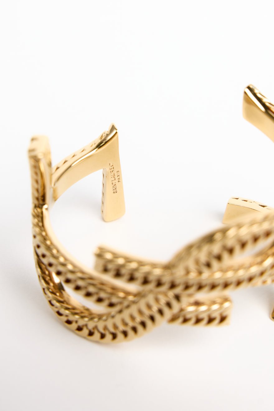 Saint Laurent YSL Monogram Gold Cuff photo 4