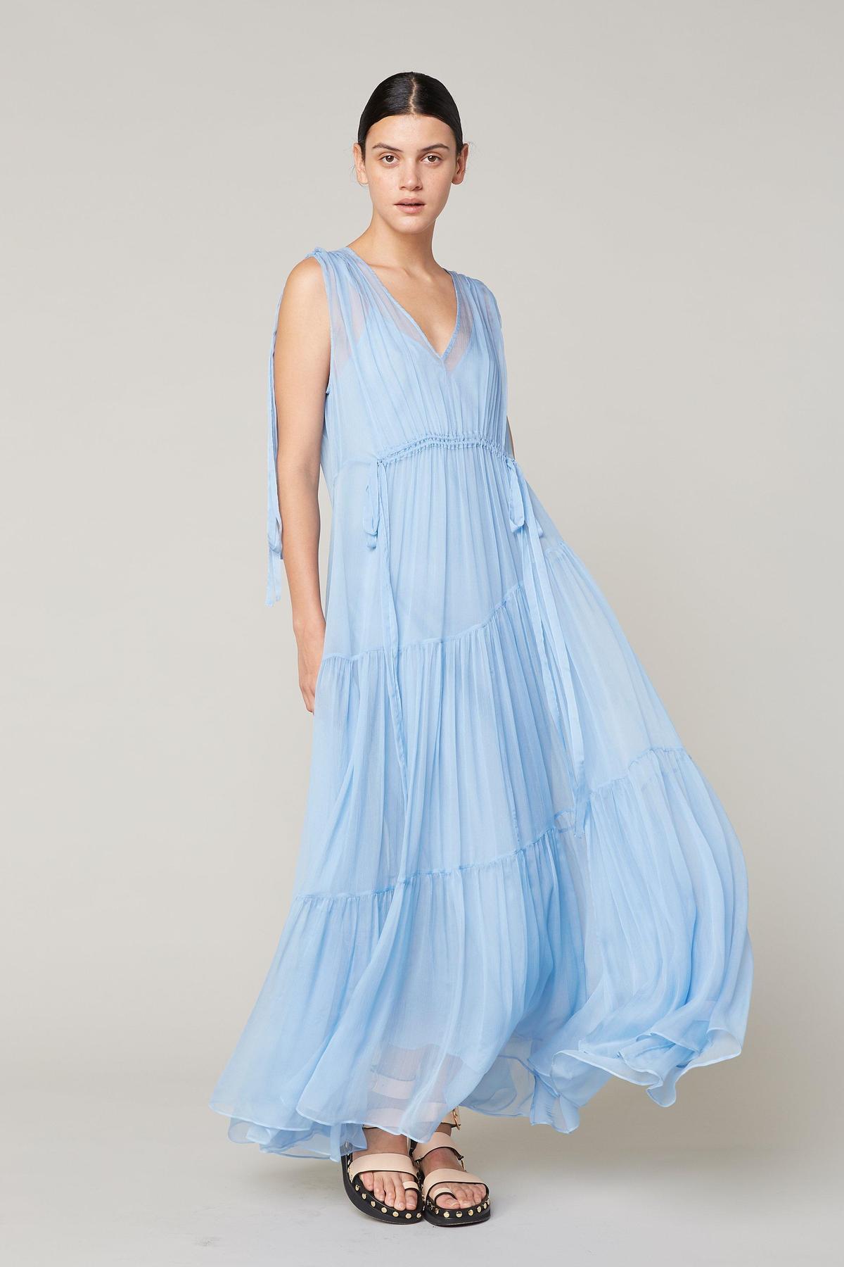 Lee Mathews Petra Tiered Dress - Blue photo 2